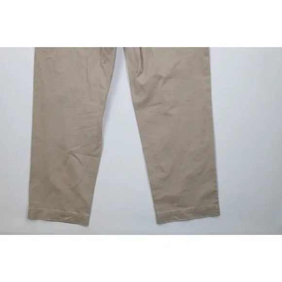 Vintage 90s Ralph Lauren Mens 34x32 Faded Wide Leg Chino Pants Beige Cotton